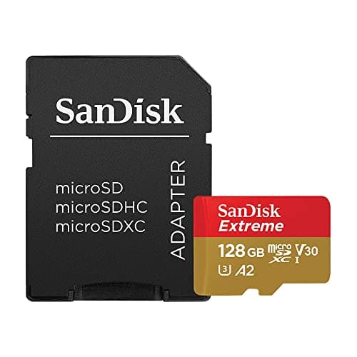 Cartão microSD SanDisk Extreme de 128 GB com classificação de vídeo V30