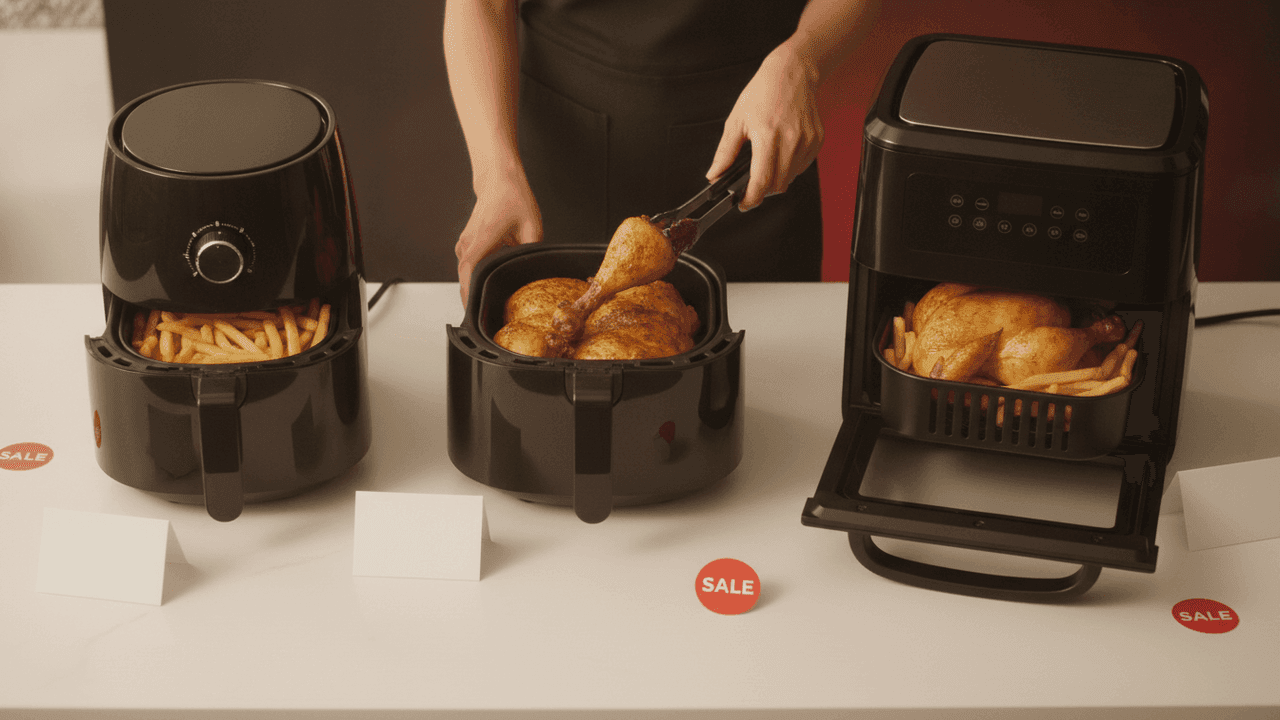Air fryer na Black Friday 2026: histórico real de desconto de Mondial, Philco, Britânia e Philips Walita e quais tamanhos mais caem de preço