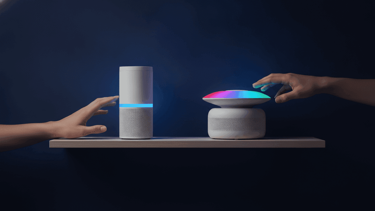 Alexa (Amazon Echo) e Google Home/Nest comparados lado a lado pela equipe Buskando em 2026