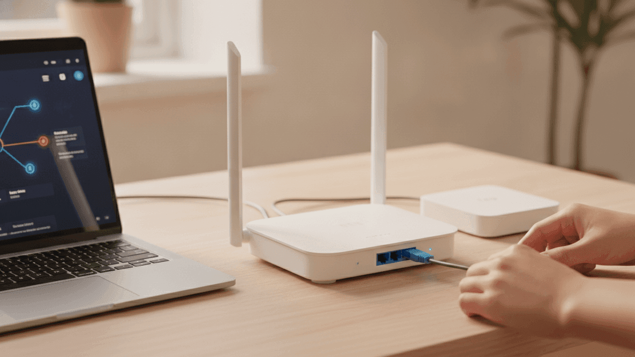 Como configurar e instalar um roteador Wi-Fi novo: cabo WAN, painel, SSID, WPA3, frequências e teste de velocidade
