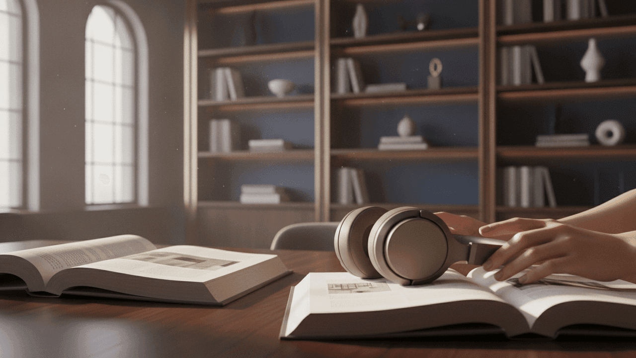 Os 24 melhores audiolivros do Audible em 2026 por gênero: ficção, autoajuda, suspense, biografia, infantil e literatura brasileira com fones de ouvido