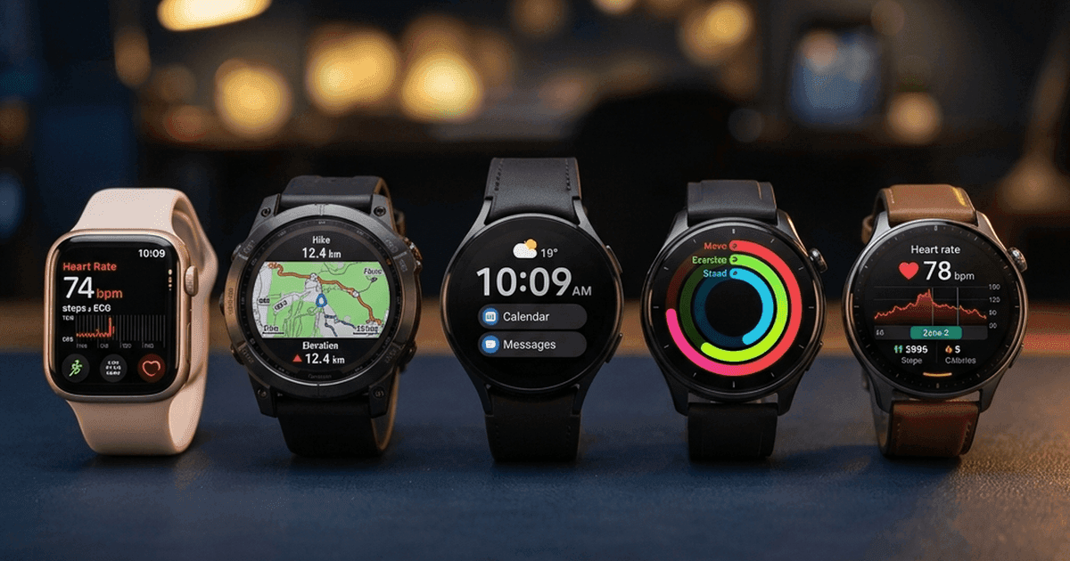 Os 8 melhores smartwatches de 2026 comparados pela equipe Buskando